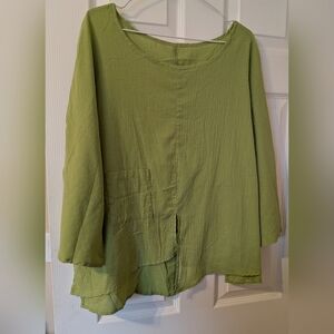 Chic Light Green LINEN Women's Tunic